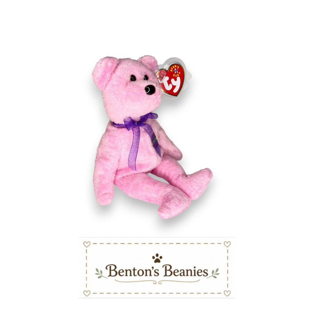 Eggs the Bear TY Beanie Baby | Mint Heart & Tush Tag