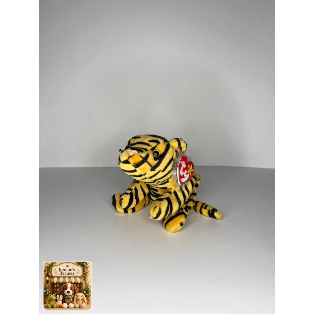 Stripes the Tiger TY Beanie Baby | Mint Heart & Tush Tag
