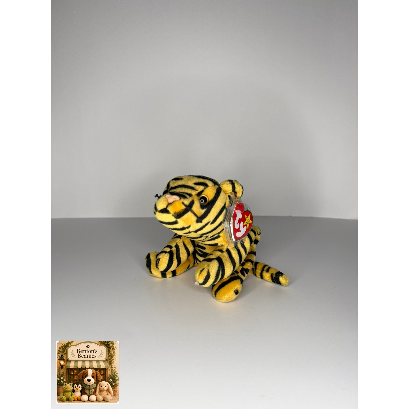 Stripes the Tiger TY Beanie Baby | Mint Heart & Tush Tag