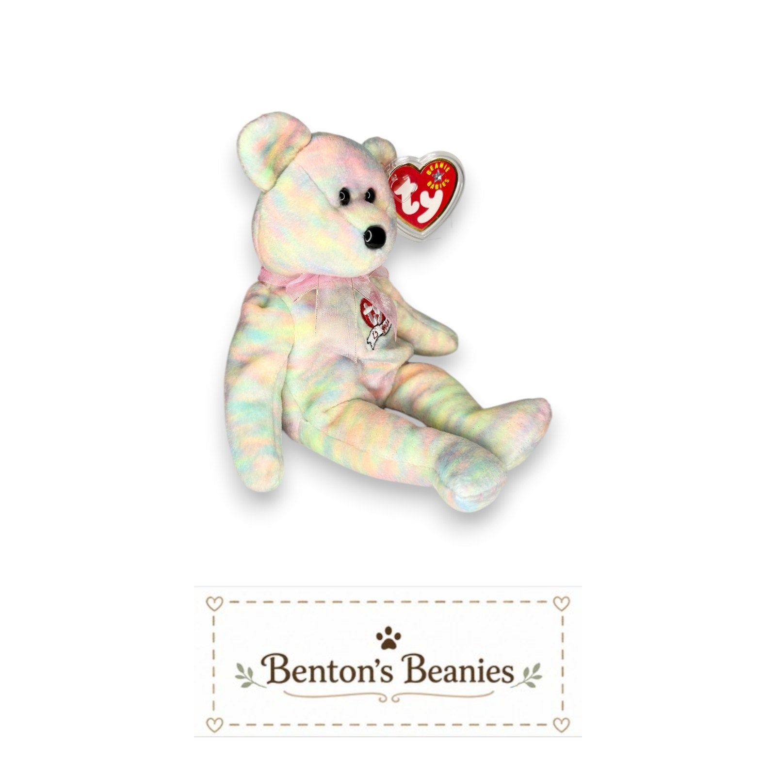 Celebrate the Bear TY Beanie Baby | Mint Heart & Tush Tag