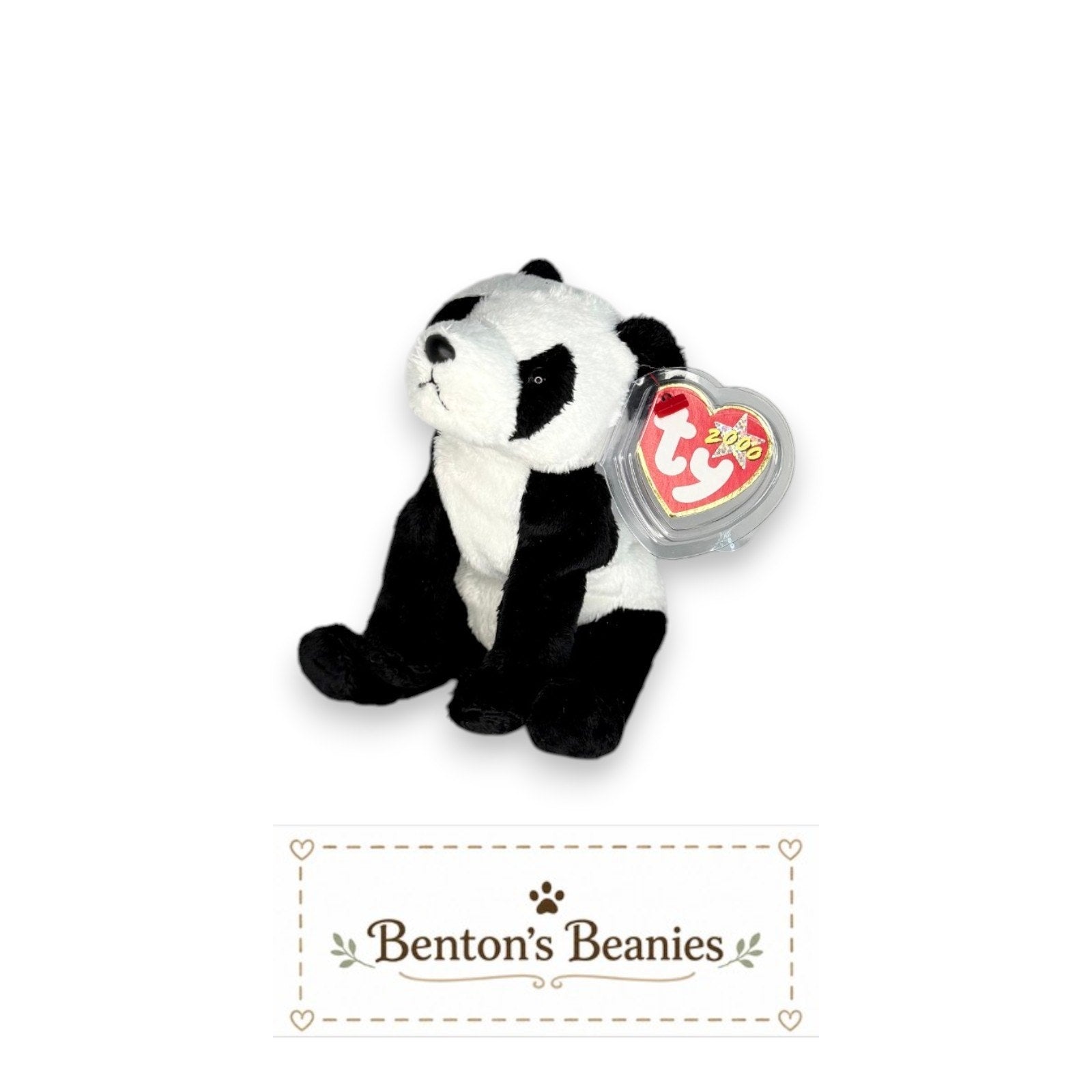 China the Panda Bear TY Beanie Baby | Mint Heart & Tush Tag