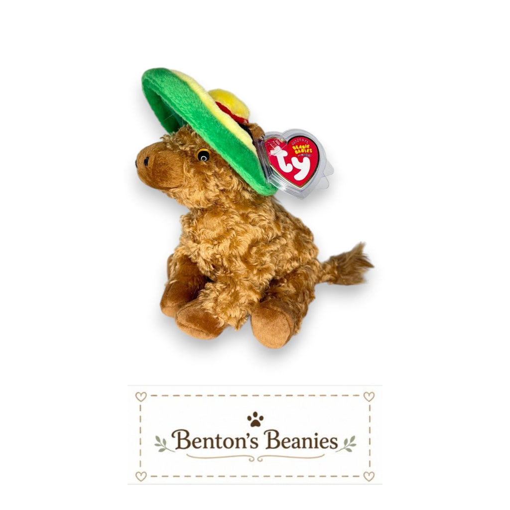 Siesta the Donkey TY Beanie Baby | Mint Heart & Tush Tag