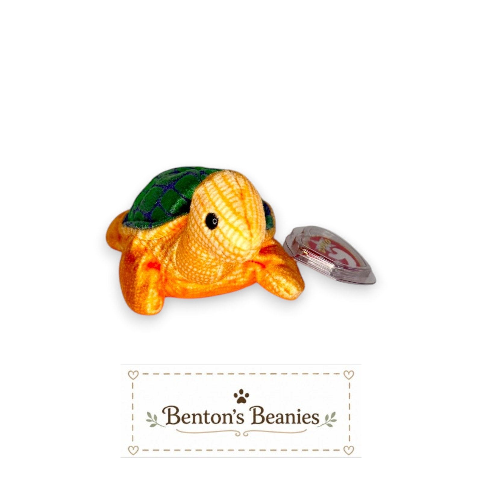 Peekaboo the Turtle TY Beanie Baby | Mint Heart & Tush Tag