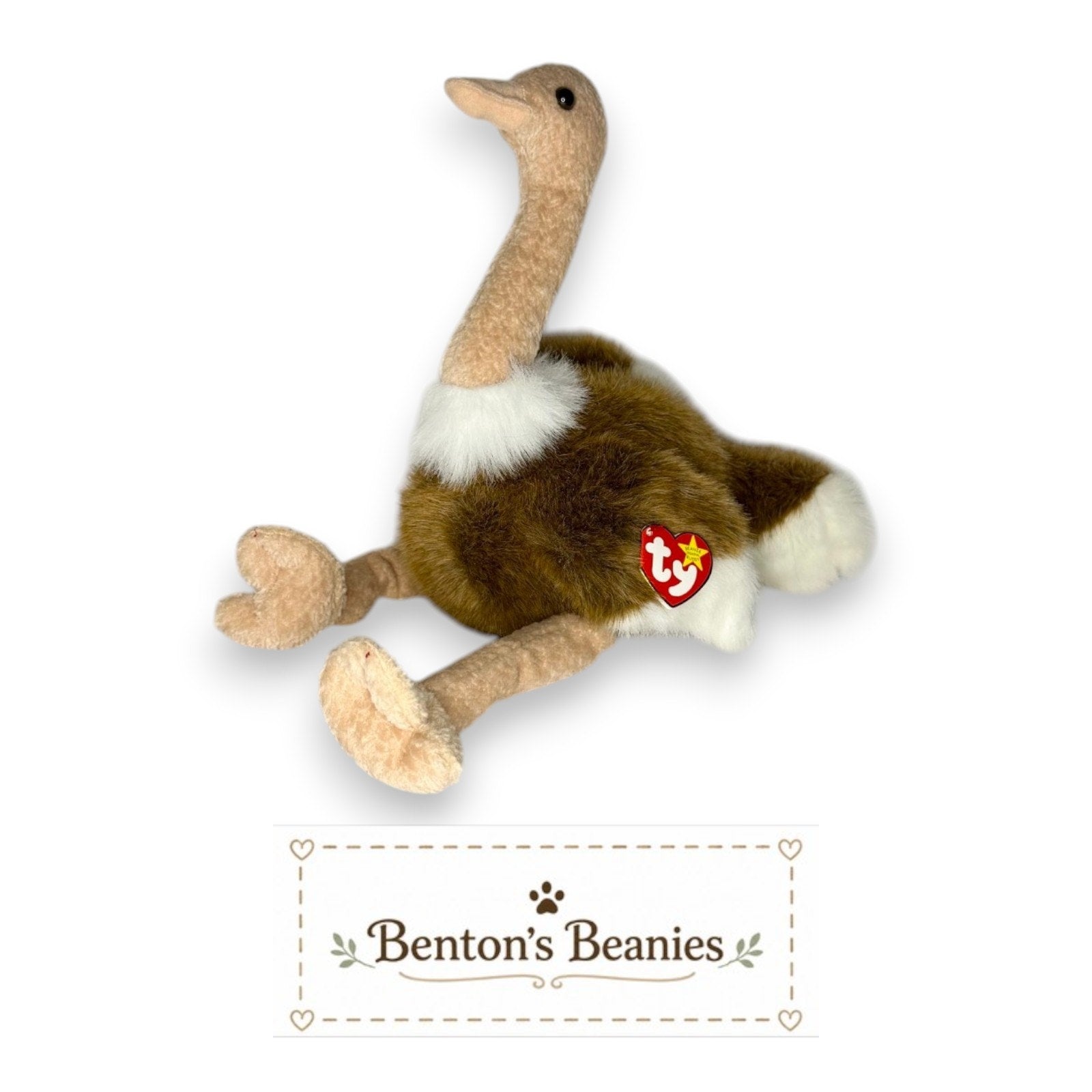 Stretch the Ostrich TY Beanie Buddies | Mint Tags