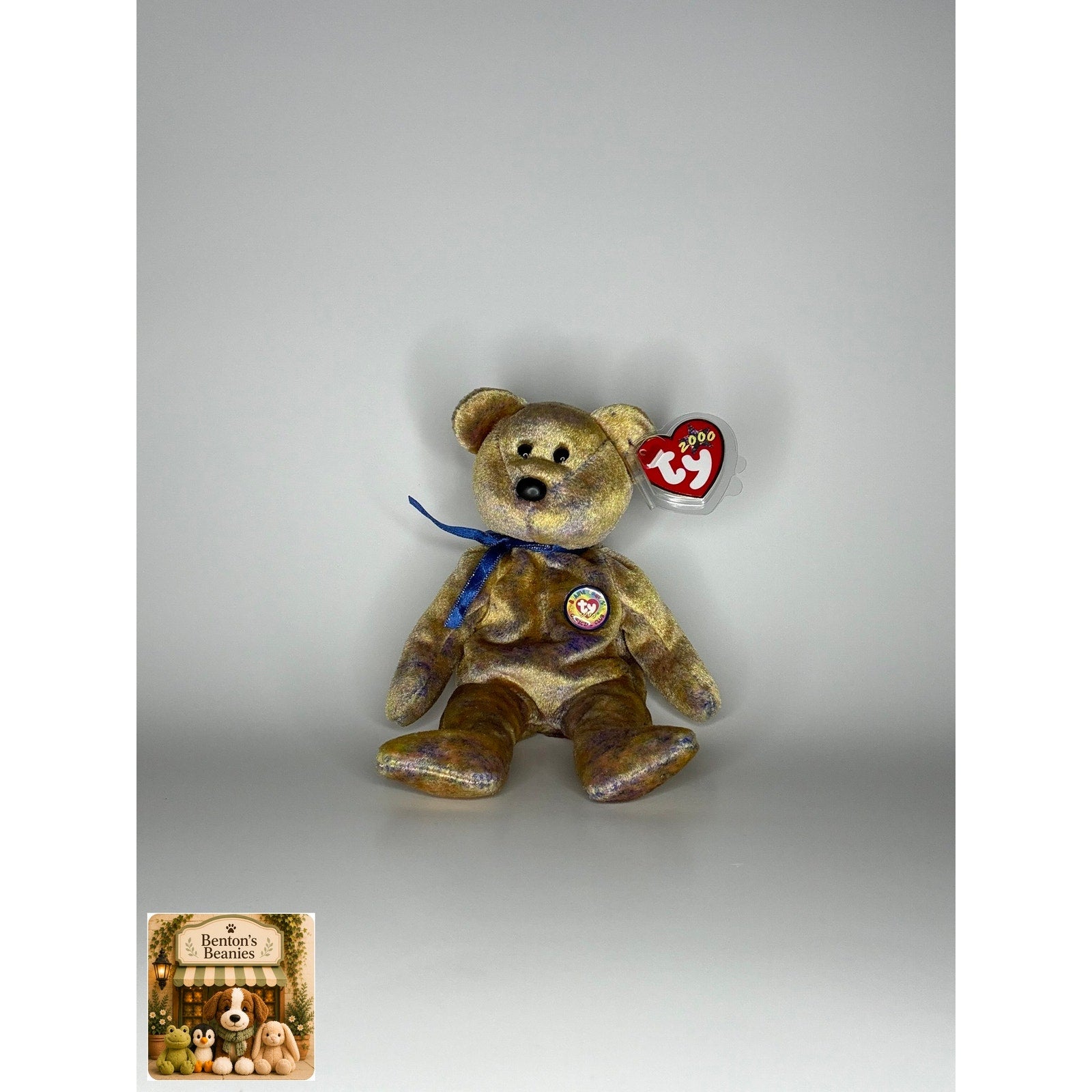 Clubby III the Bear TY Beanie Baby | Mint Heart/Tush Tag