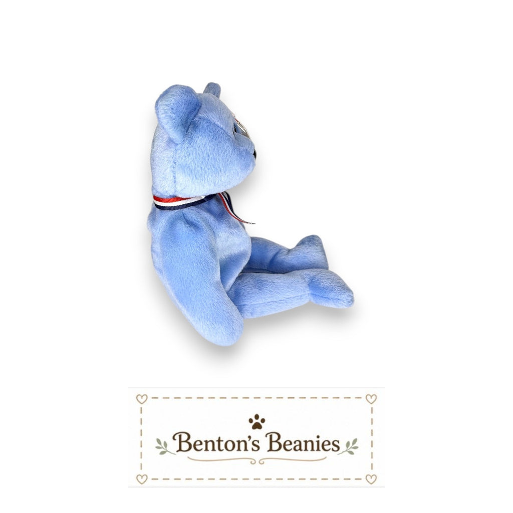 America the Bear TY Beanie Baby | Mint Heart/Tush Tag