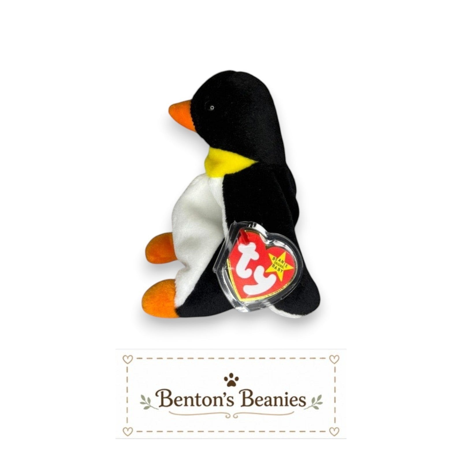 Waddle the Penguin TY Beanie Baby | Mint Heart & Tush Tag