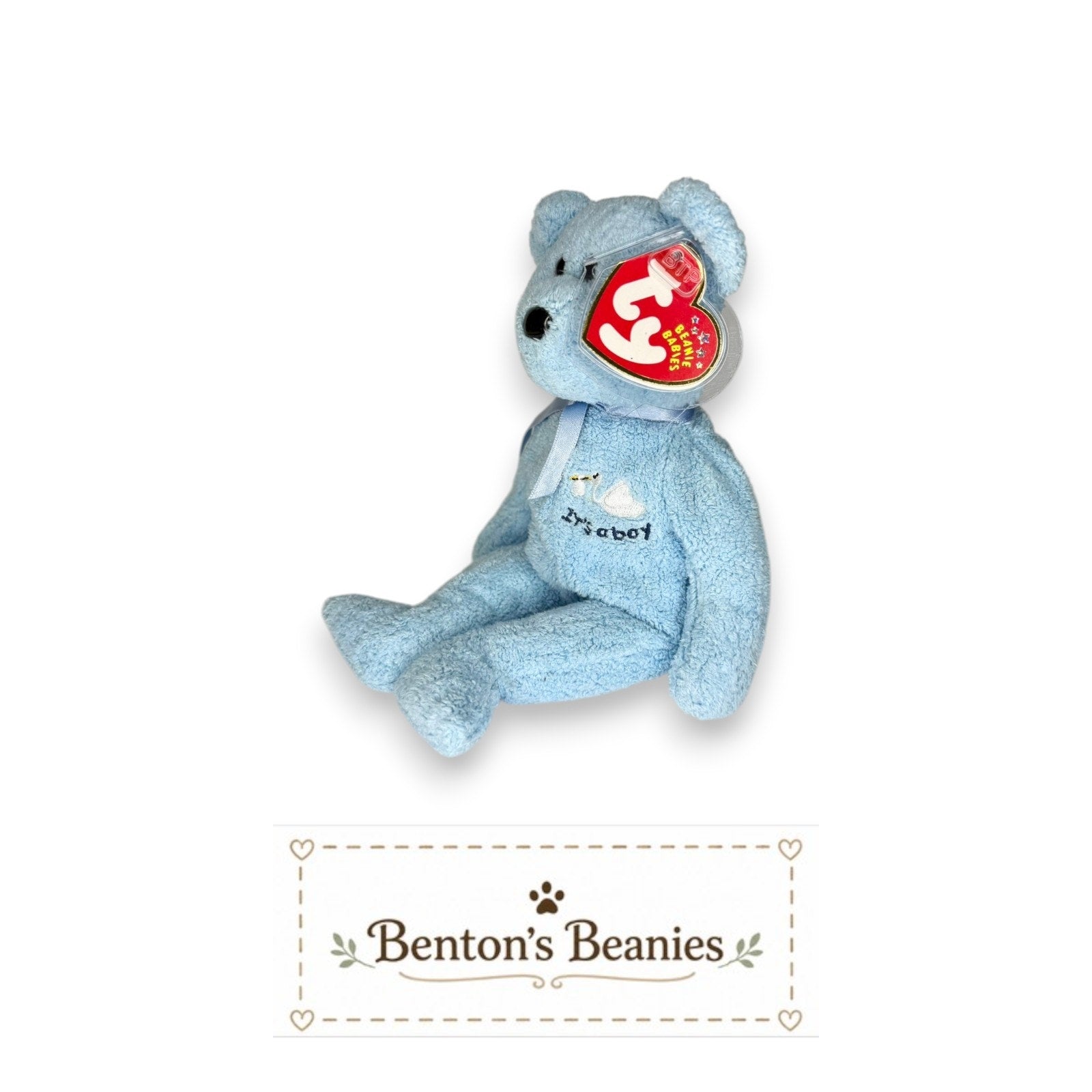 Baby Boy the Bear TY Beanie Baby | Mint Heart & Tush Tag