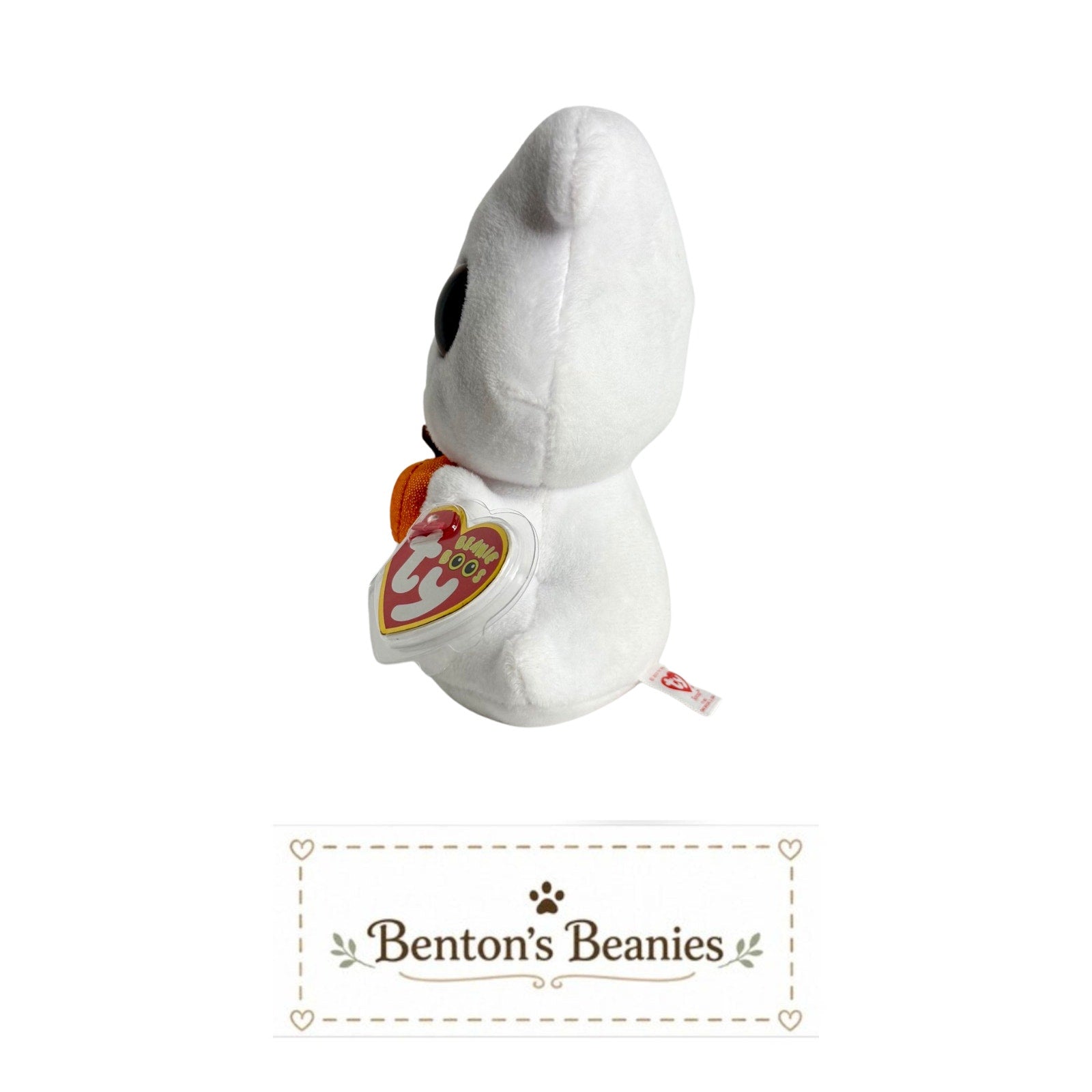 Scream the Ghost TY Beanie Boo | Mint Heart Tags