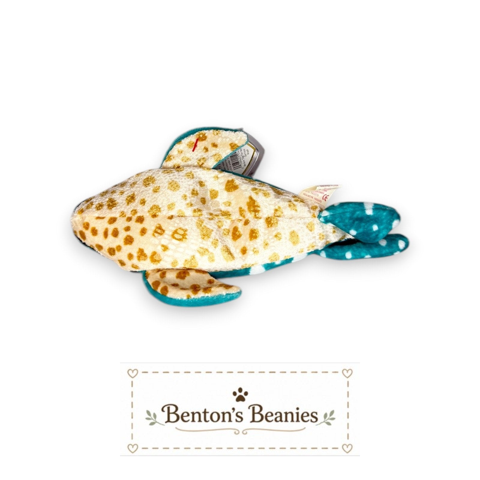 Posedian the Whale Shark TY Beanie Baby | Mint Heart/Tush Tag