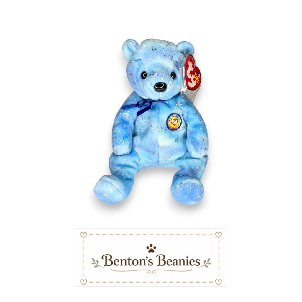 Clubby VI Blue Bear TY Beanie Baby | Mint Heart & Tush Tag