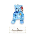 Clubby VI Blue Bear TY Beanie Baby | Mint Heart & Tush Tag