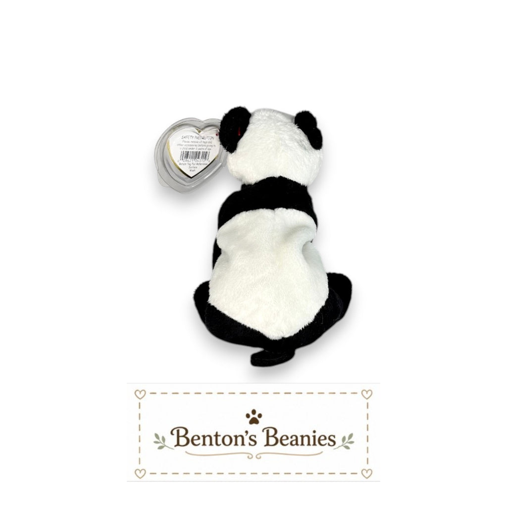 China the Panda Bear TY Beanie Baby | Mint Heart & Tush Tag