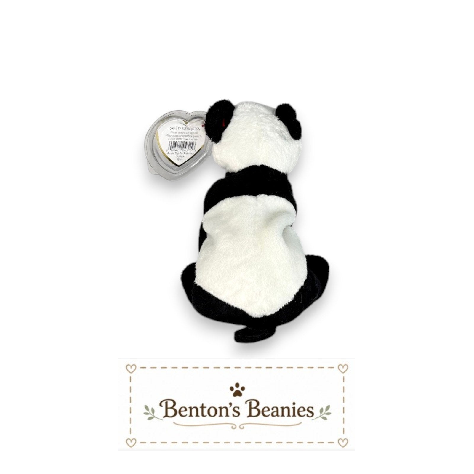 China the Panda Bear TY Beanie Baby | Mint Heart & Tush Tag