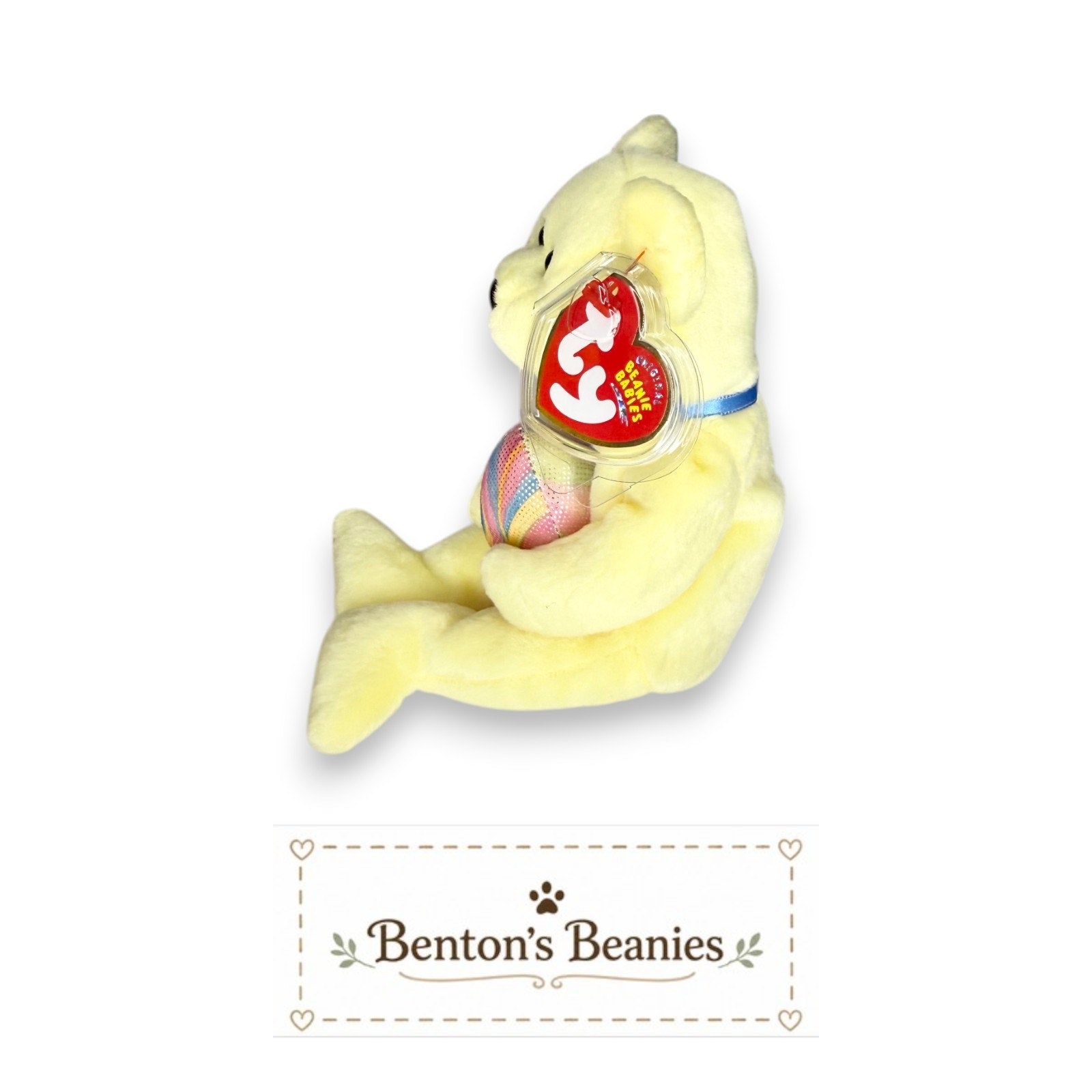 Eggbeart the Bear TY Beanie Baby | Mint Heart & Tush Tag