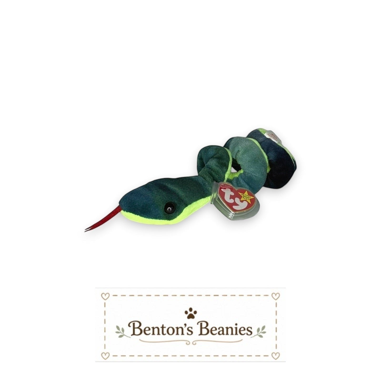 Hissy the Snake TY Beanie Baby | Mint Heart & Tush Tag