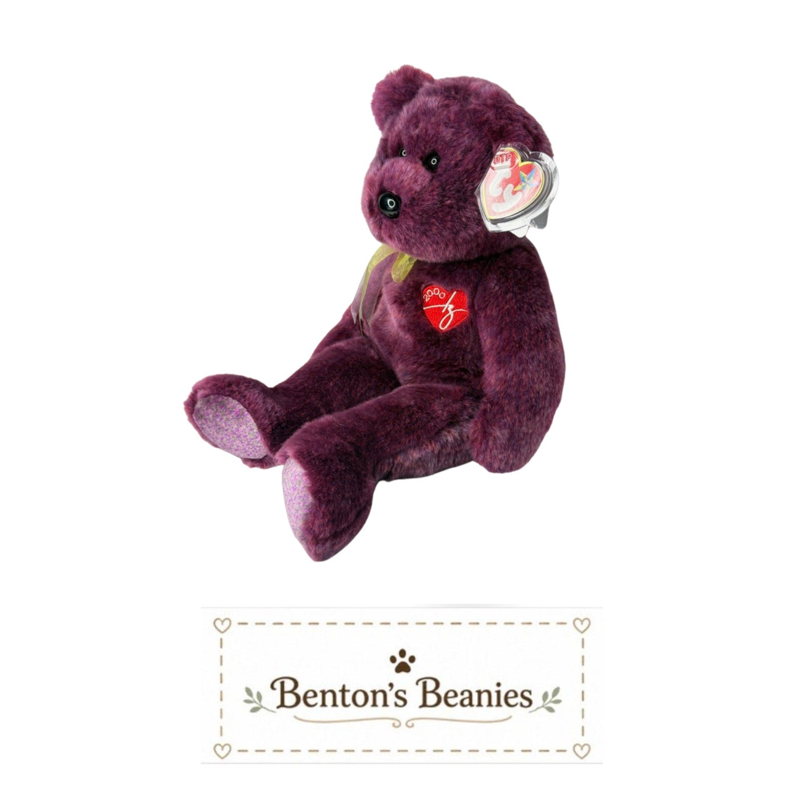 2000 Signature Bear TY Beanie Buddies | Mint Heart Tush Tags