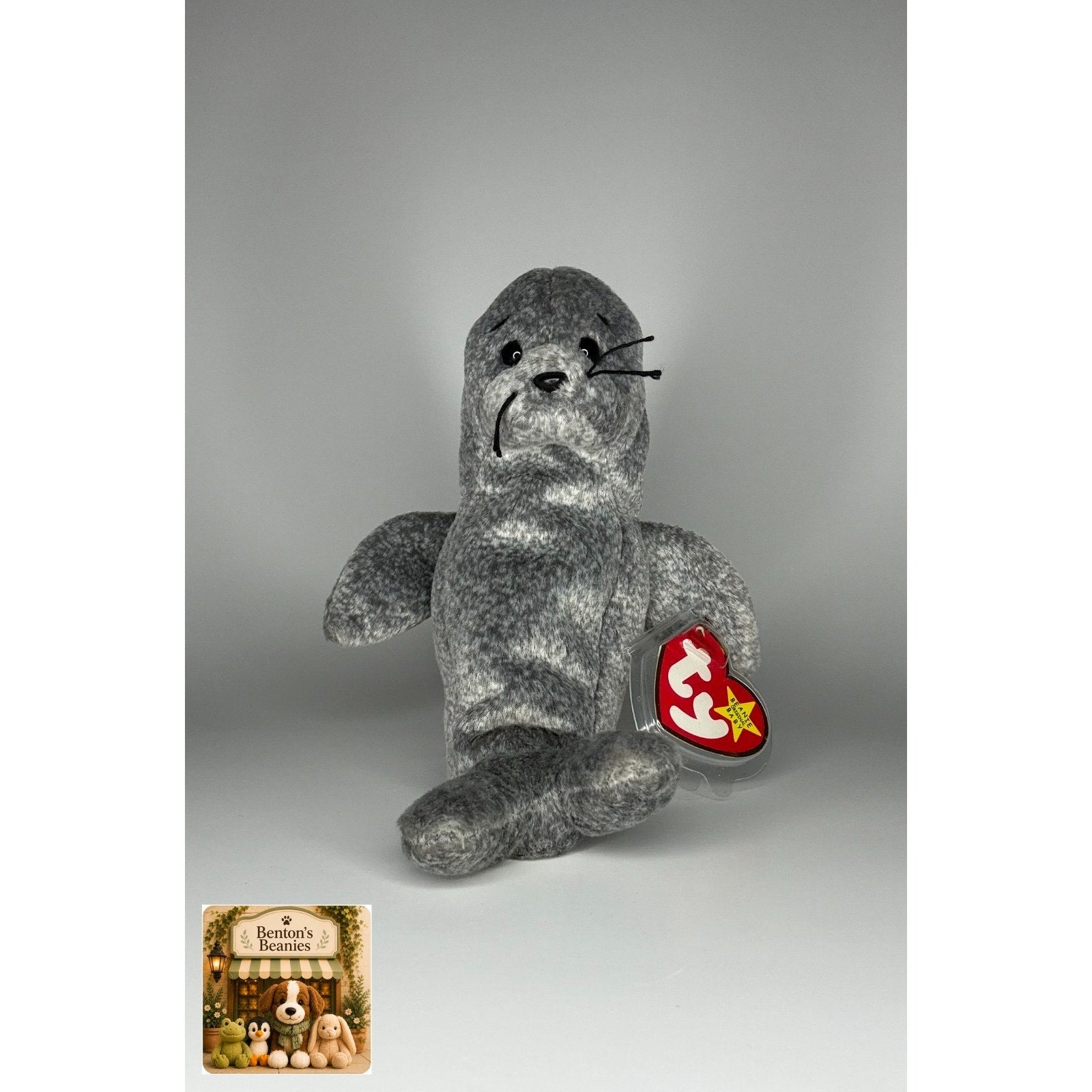 Slippery the Seal TY Beanie Baby | Mint Heart & Tush Tag