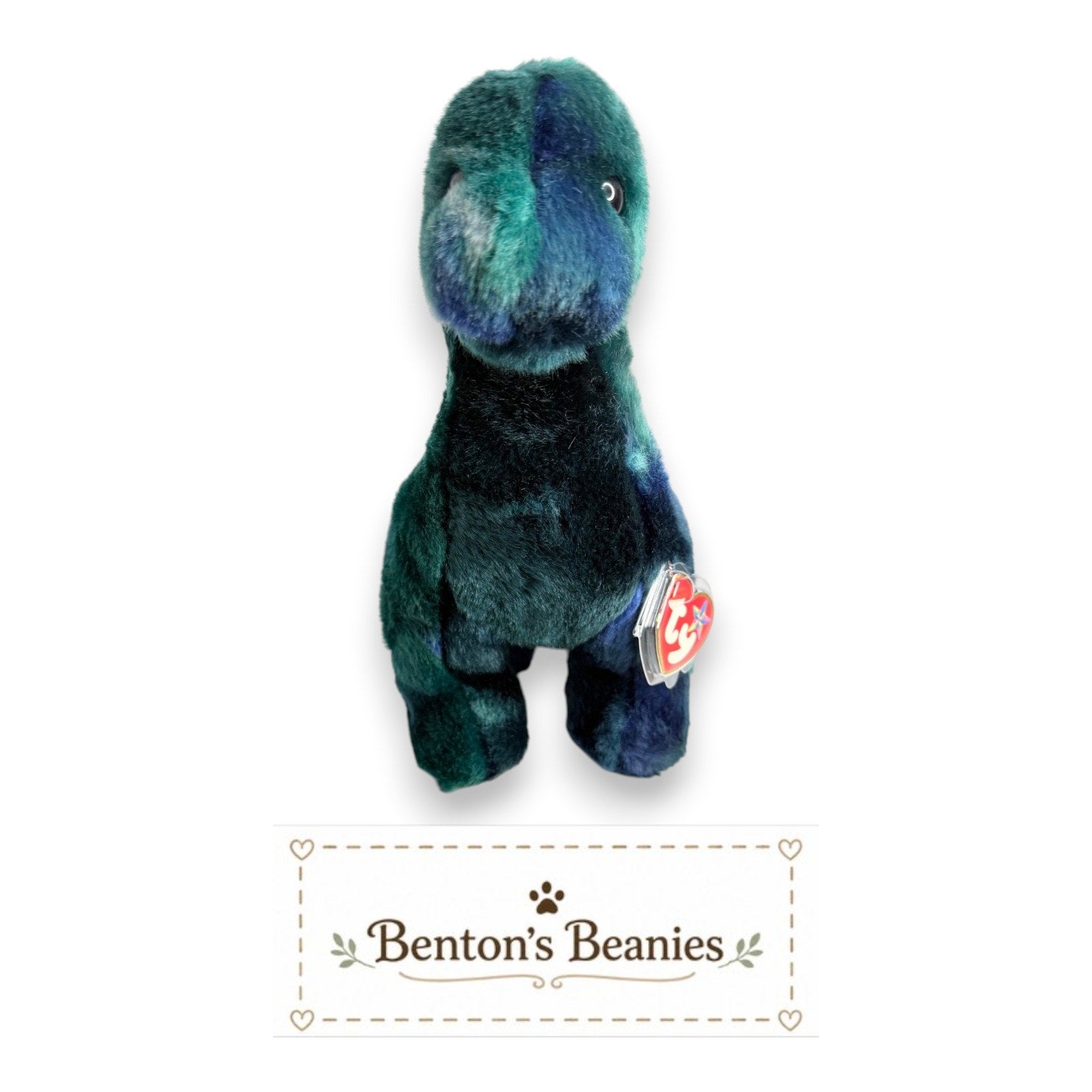 Bronty the Dinosaur TY Beanie Buddies | Mint Heart Tush Tags