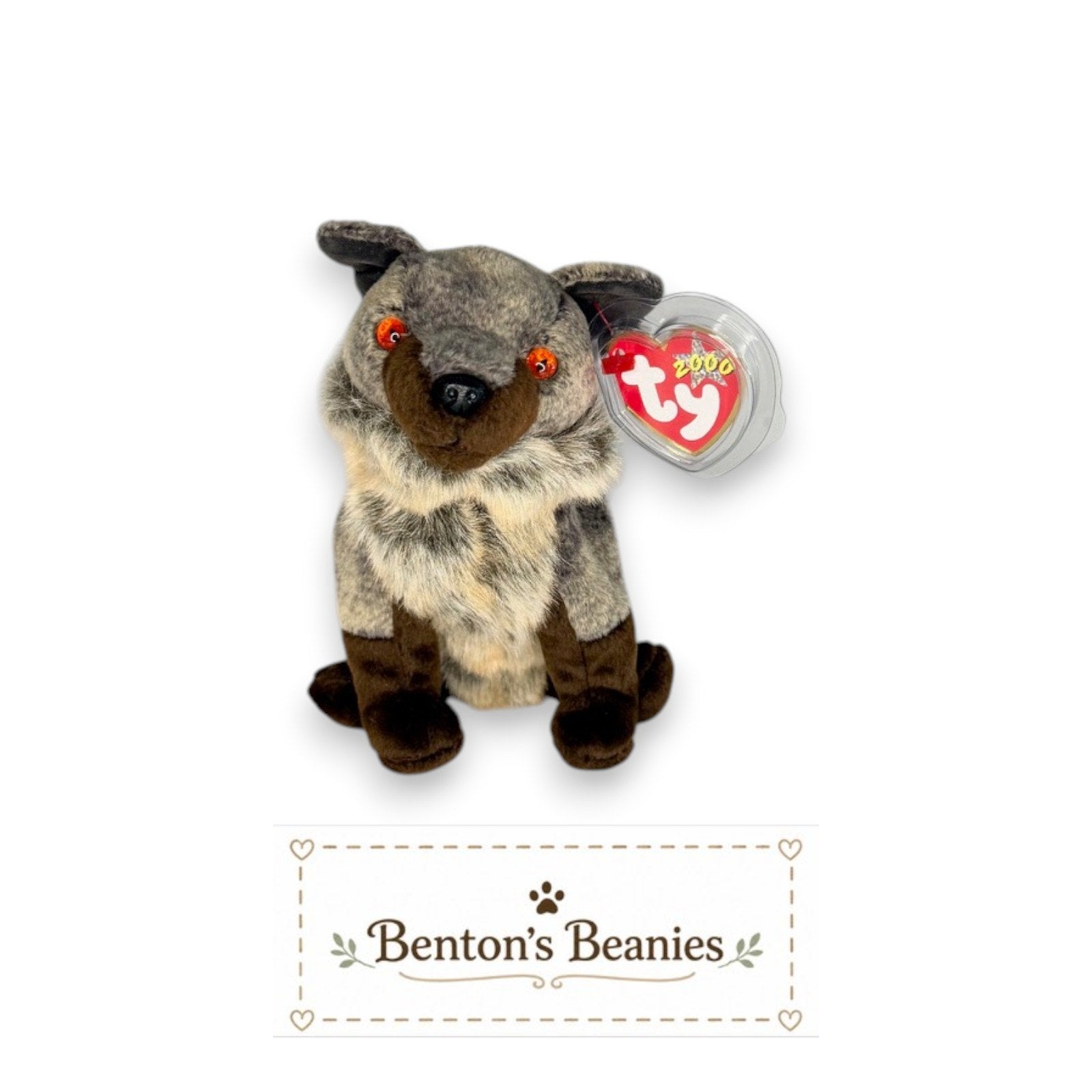 Howl the Wolf TY Beanie Baby | Mint Heart & Tush Tag