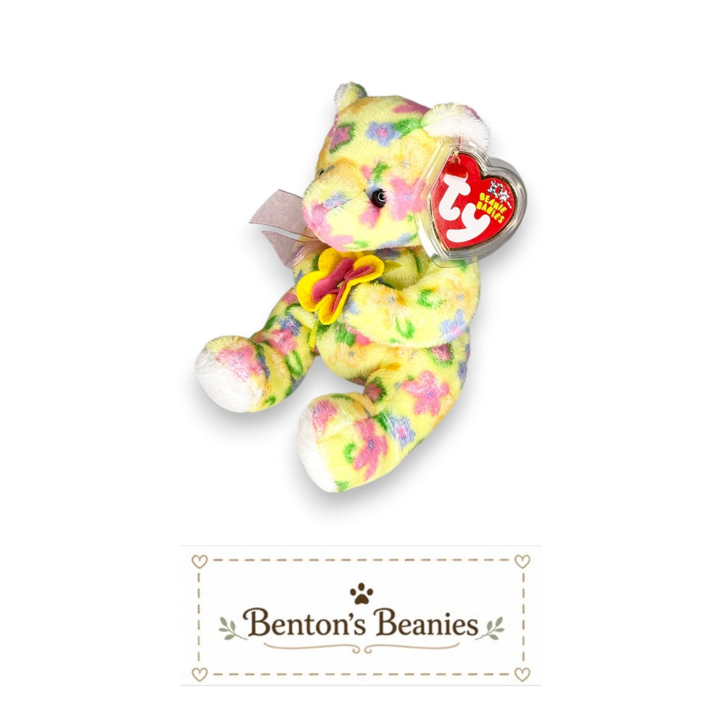 Bloom the Bear TY Beanie Baby | Mint Heart & Tush Tag