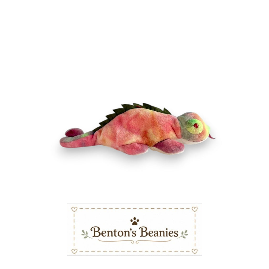 Iggy the Chameleon TY Beanie Baby | Mint Heart & Tush Tag