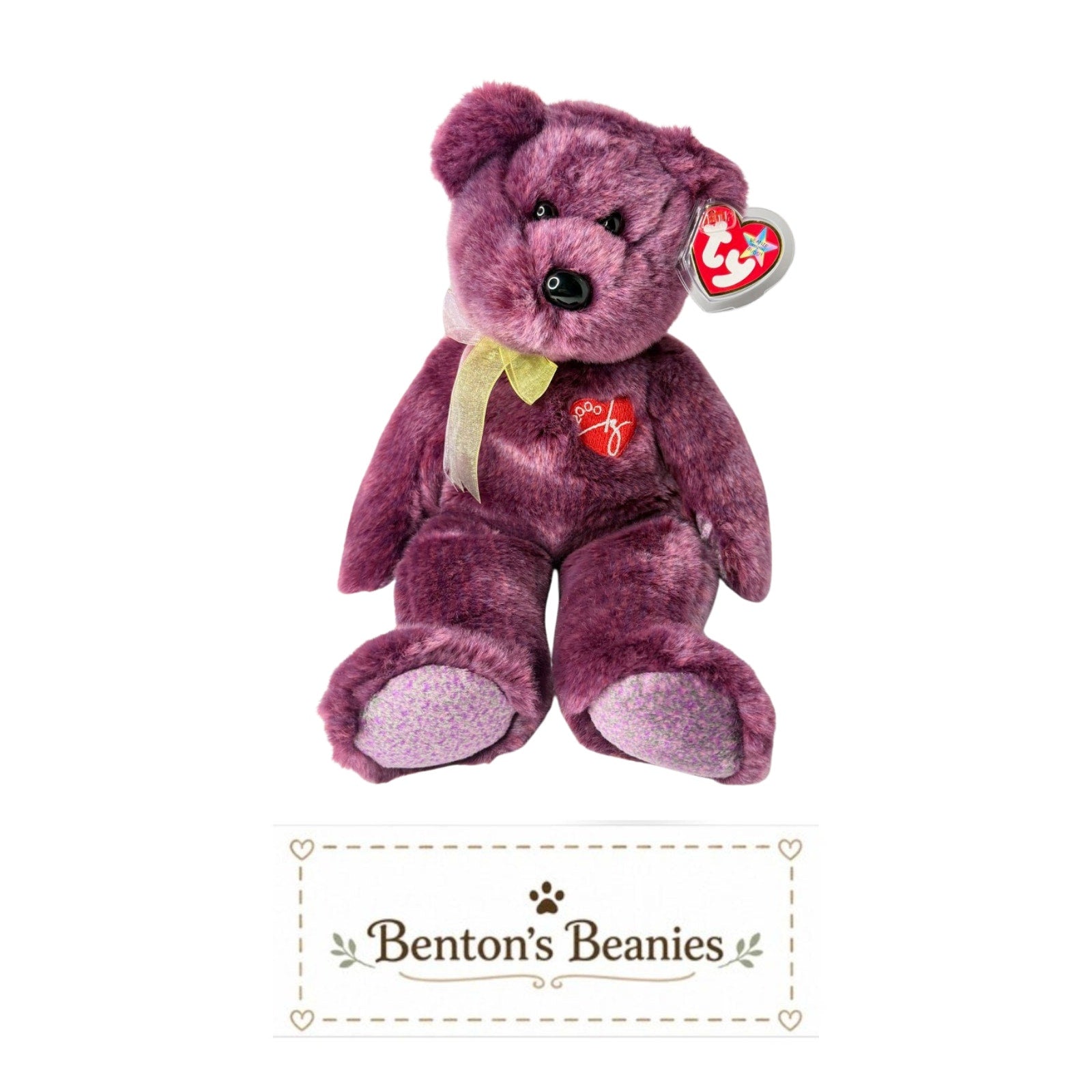 2000 Signature Bear TY Beanie Buddies | Mint Heart Tush Tags