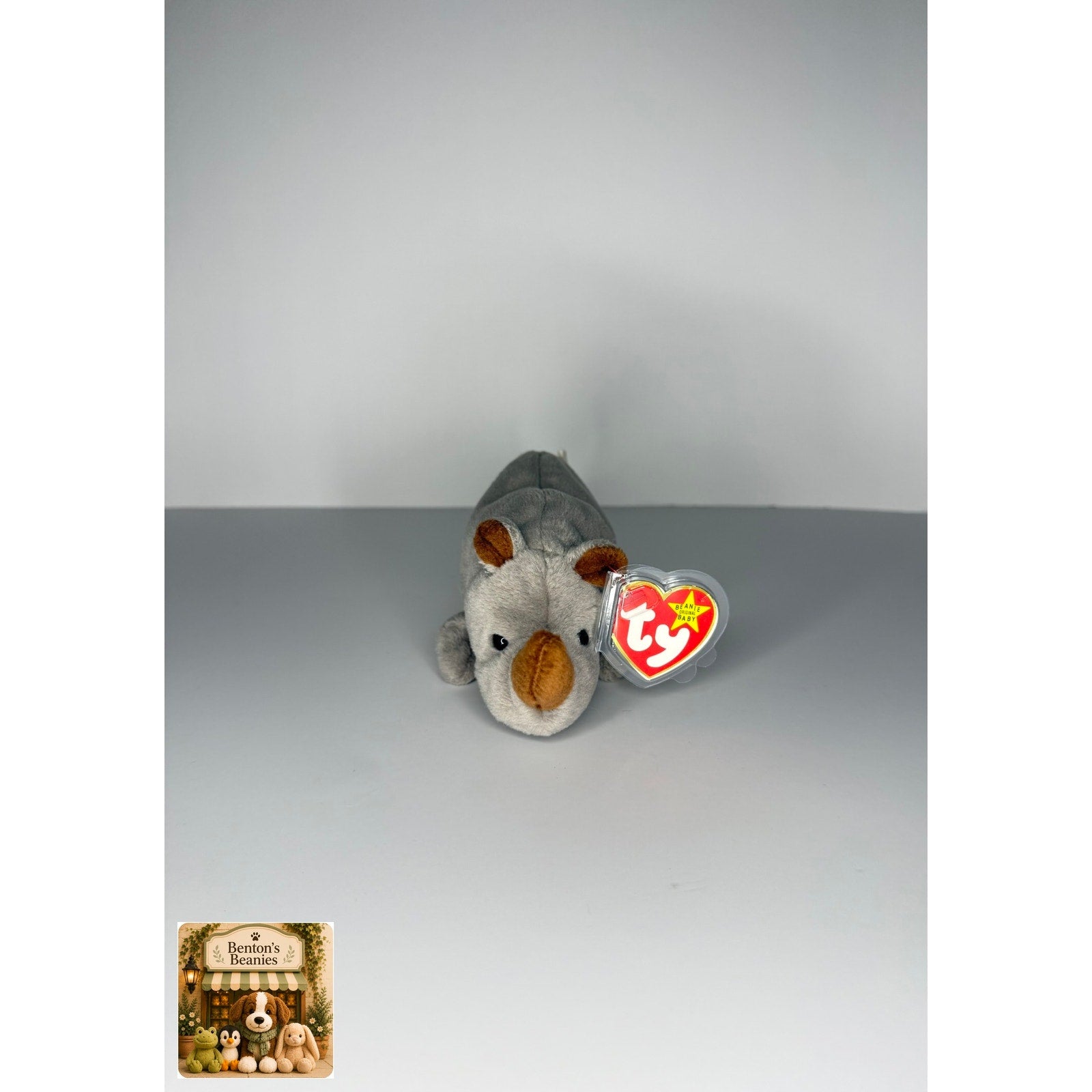Spike the Rhinoceros TY Beanie Baby | Mint Heart & Tush Tag