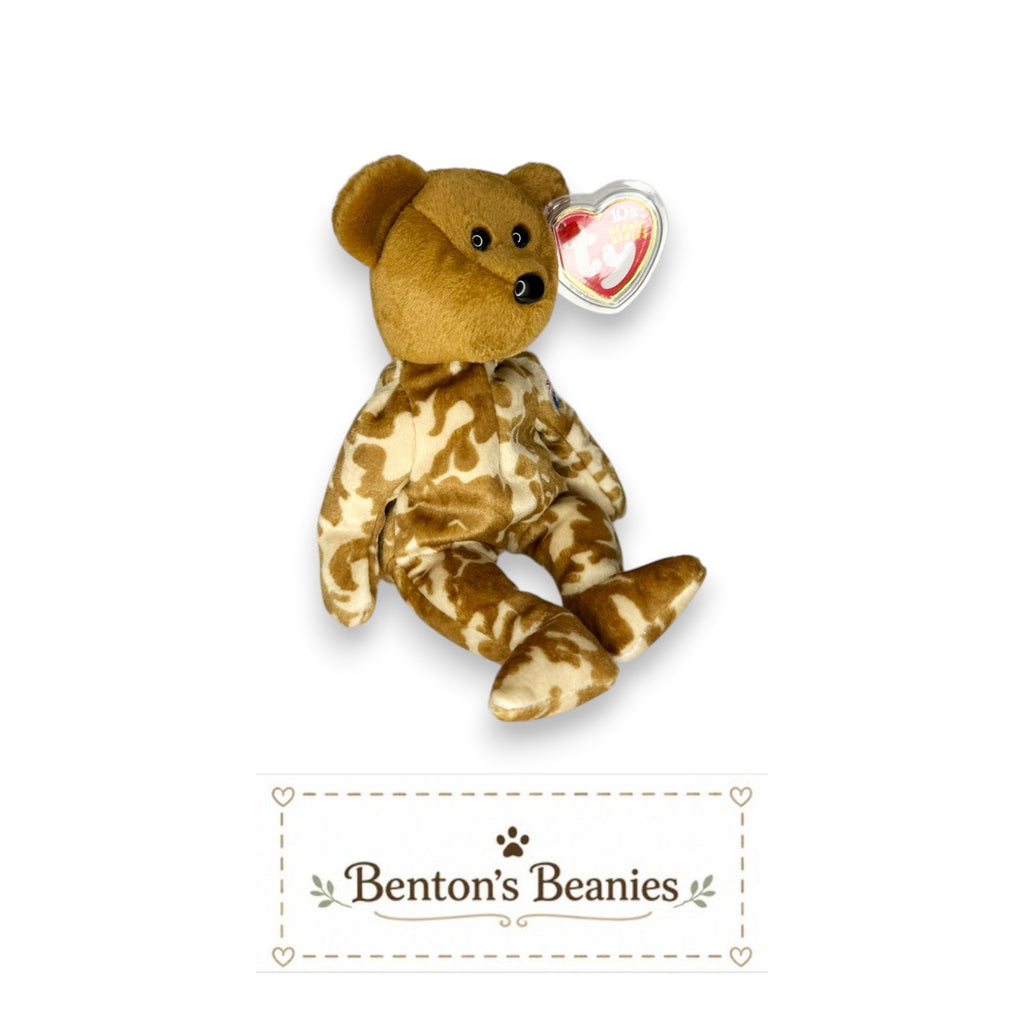 Hero the Bear TY Beanie Baby | Mint Heart & Tush Tag