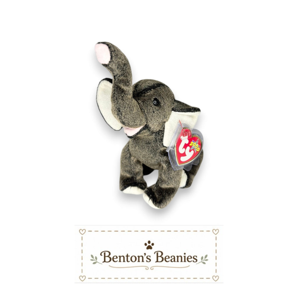 Trumpet the Elephant TY Beanie Baby | Mint Heart & Tush Tag