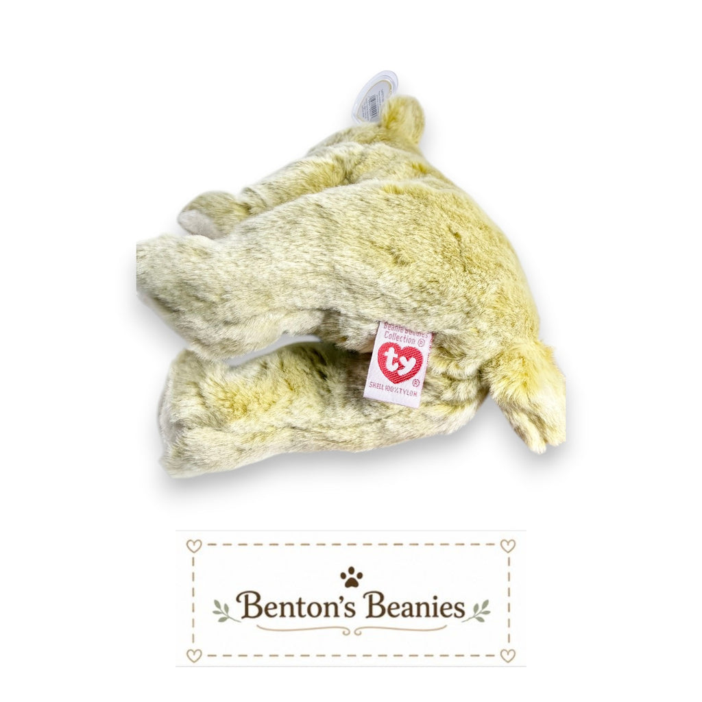 Almond the Bear TY Beanie Buddies | Mint Heart & Tush Tags