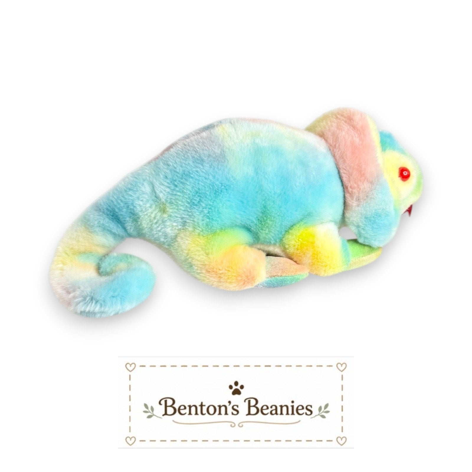 Rainbow the Iguana TY Beanie Buddies | Mint Heart Tush Tags