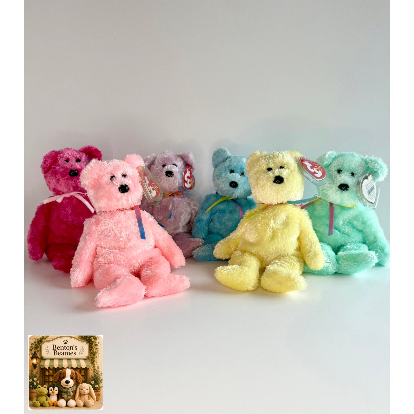 Sherbet the Bear TY Beanie Baby | Mint Heart & Tush Tag