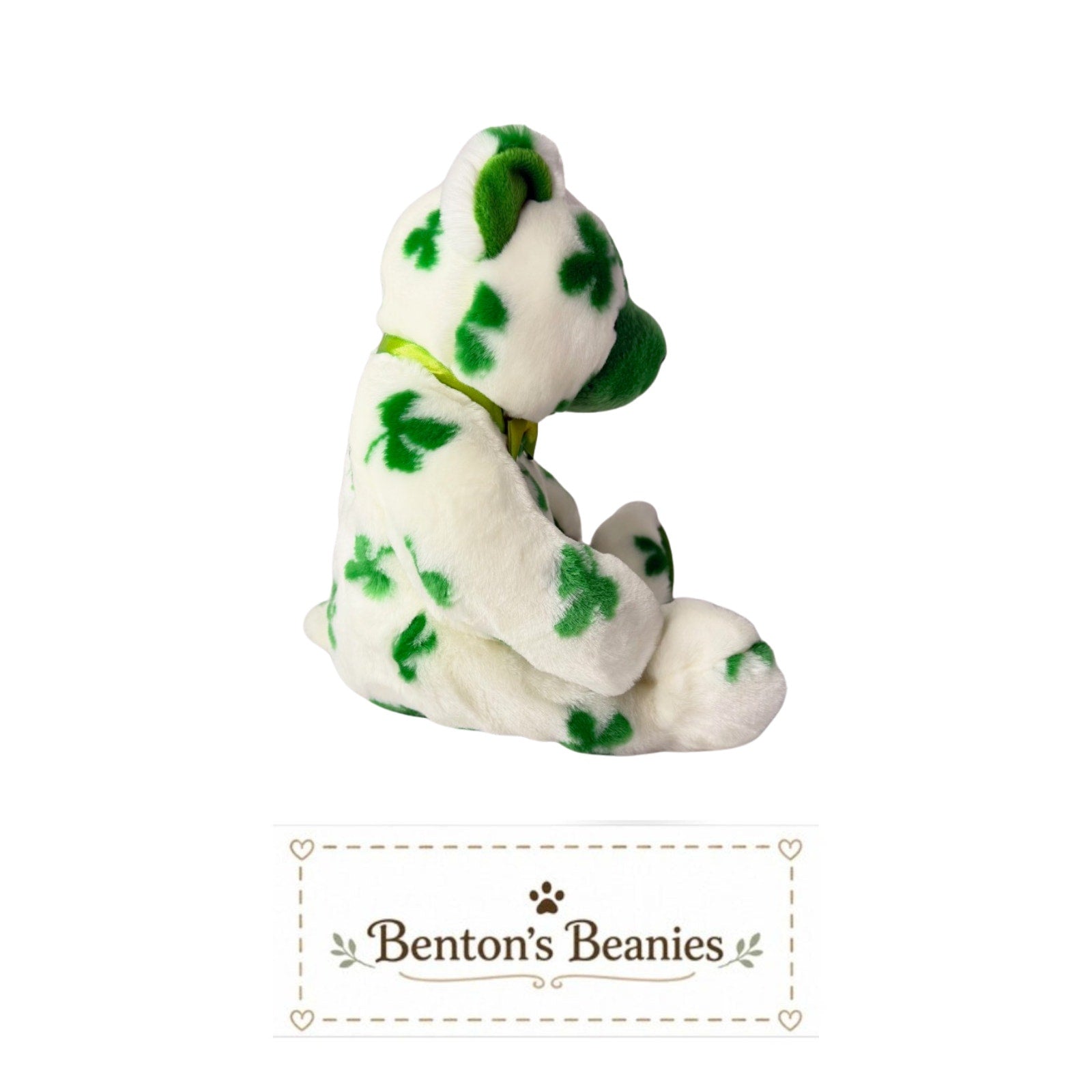 Clover the Bear TY Beanie Buddies | Mint Heart & Tush Tags