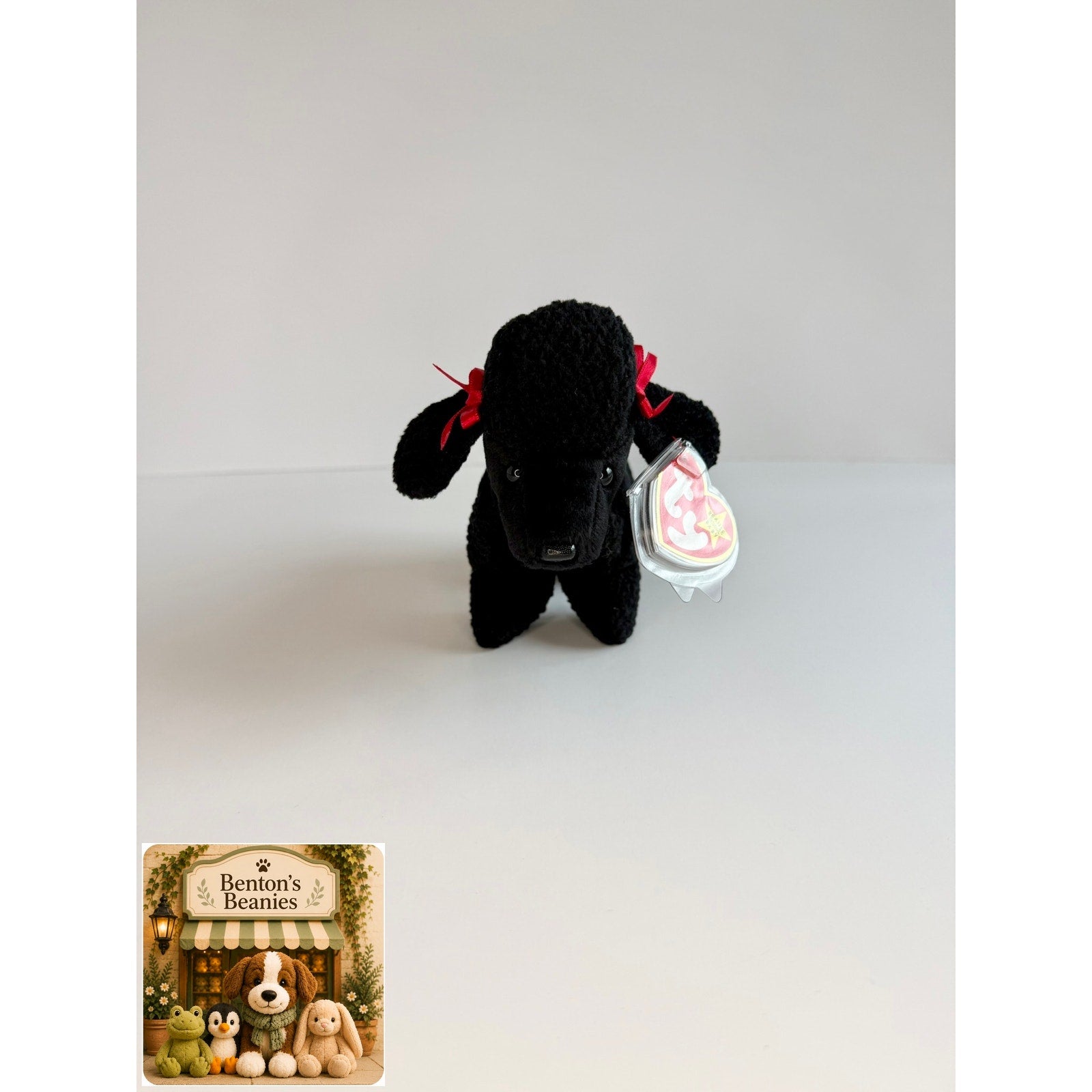 Gigi the Black Poodle TY Beanie Baby | Mint Heart/Tush Tag