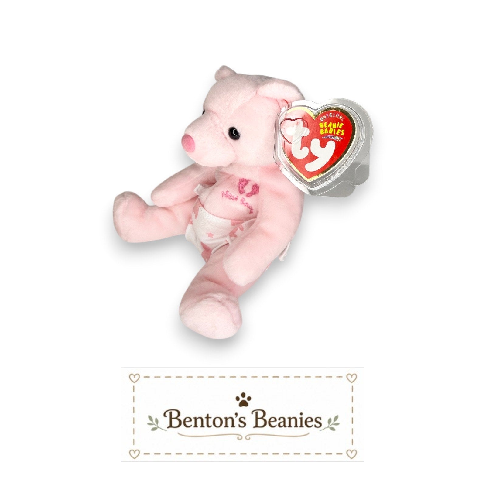 It's a Girl the Bear TY Beanie Baby | Mint Heart/Tush Tag