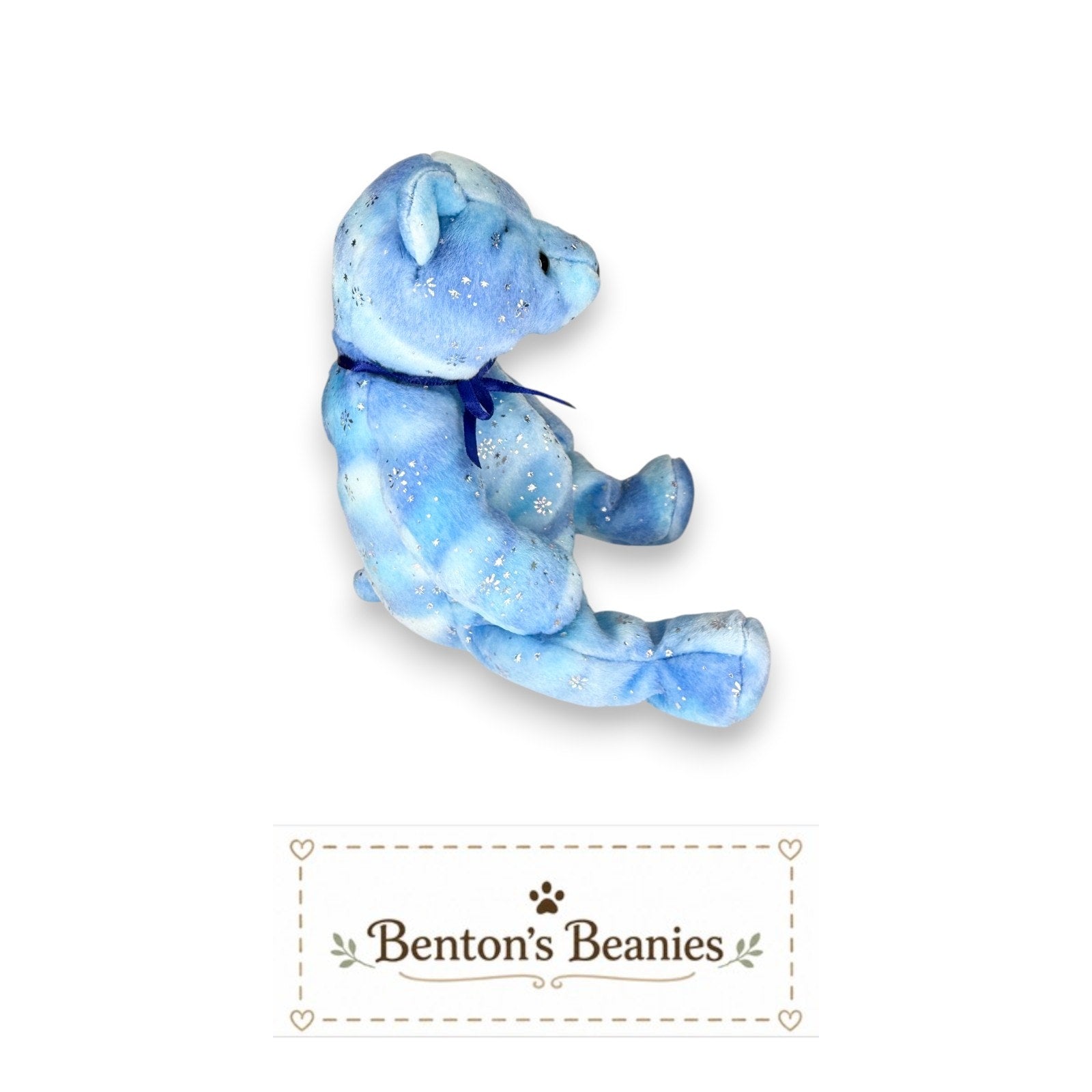 Clubby VI Blue Bear TY Beanie Baby | Mint Heart & Tush Tag