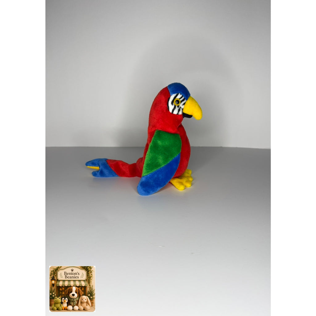 Jabber the Parrot TY Beanie Baby | Mint Heart & Tush Tag