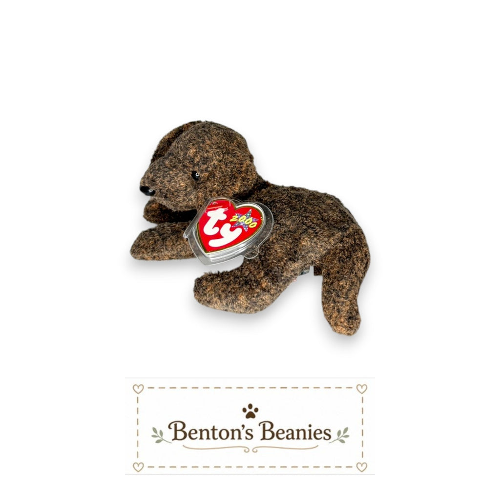 Fetcher the Dog TY Beanie Baby | Minor Heart Tag Vein