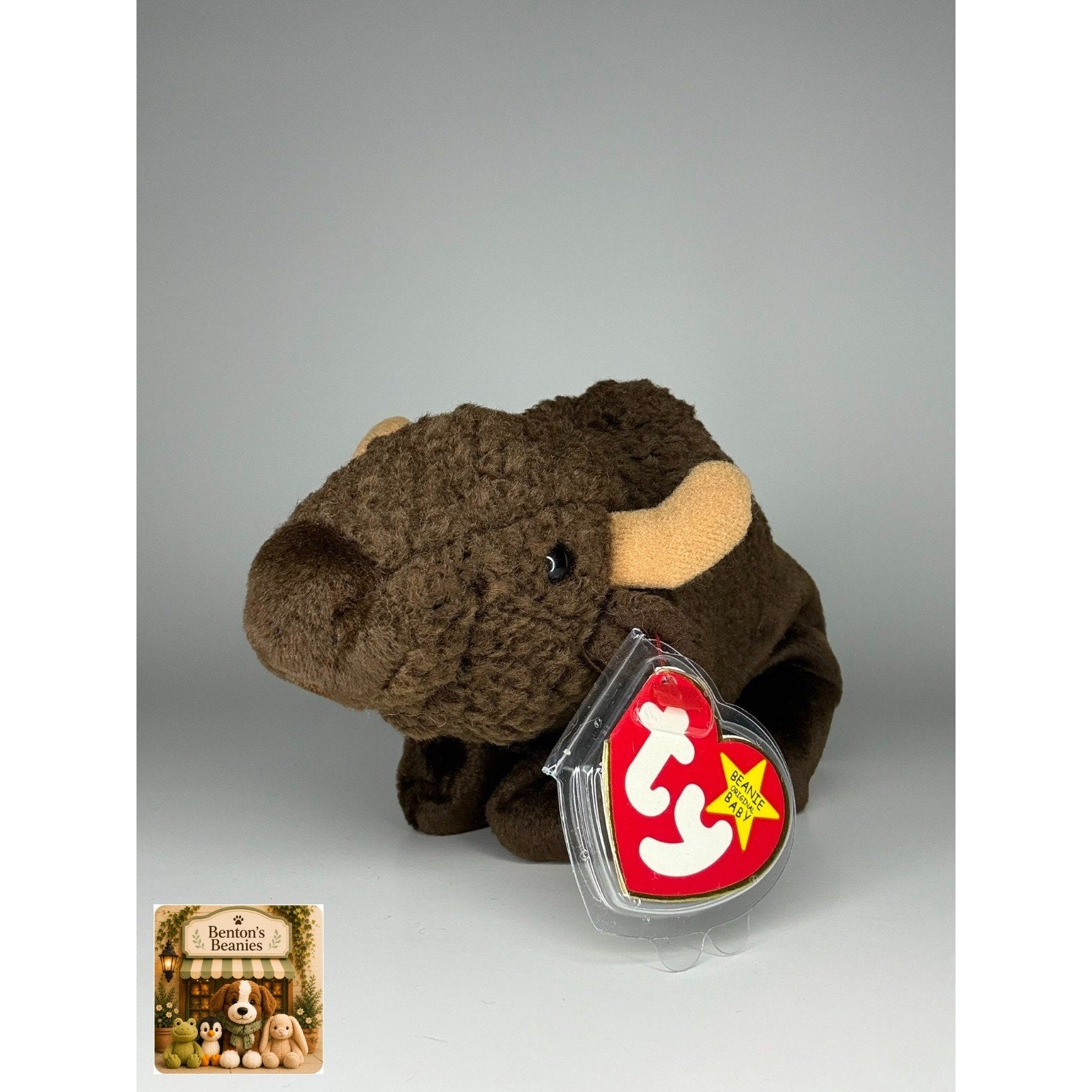 Roam the Buffalo TY Beanie Baby | Mint Heart & Tush Tag