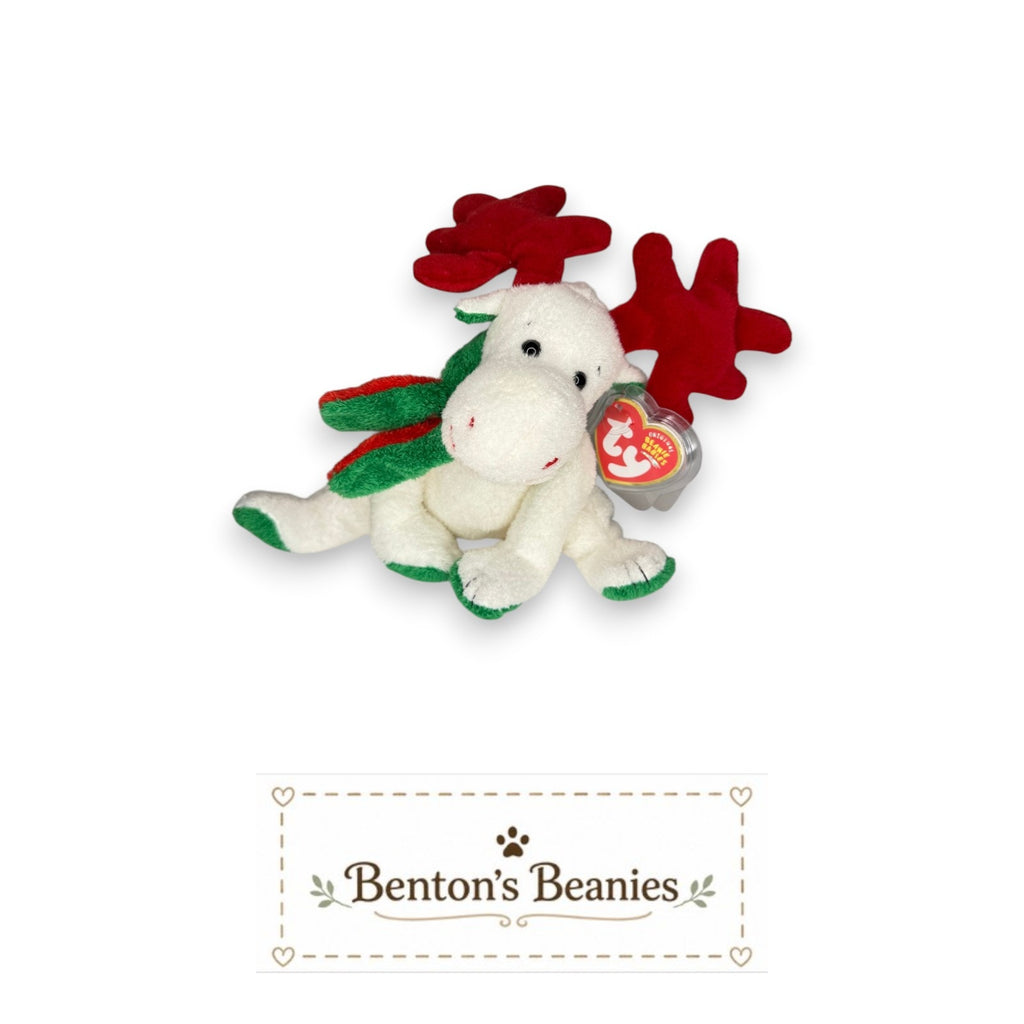 Moosletoe the Moose TY Beanie Baby | Mint Heart & Tush Tag