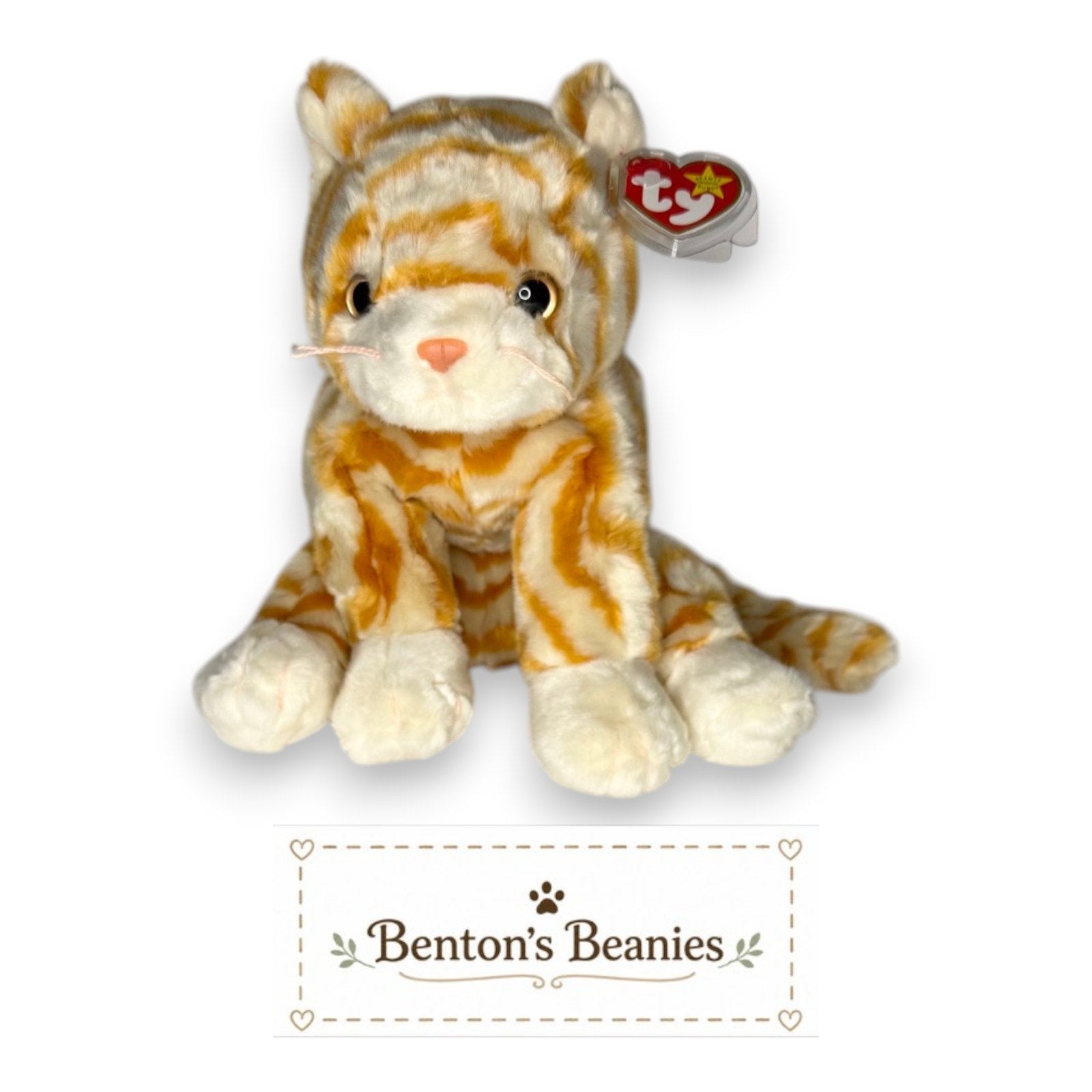 Amber the Cat TY Beanie Buddies | Mint Heart & Tush Tags