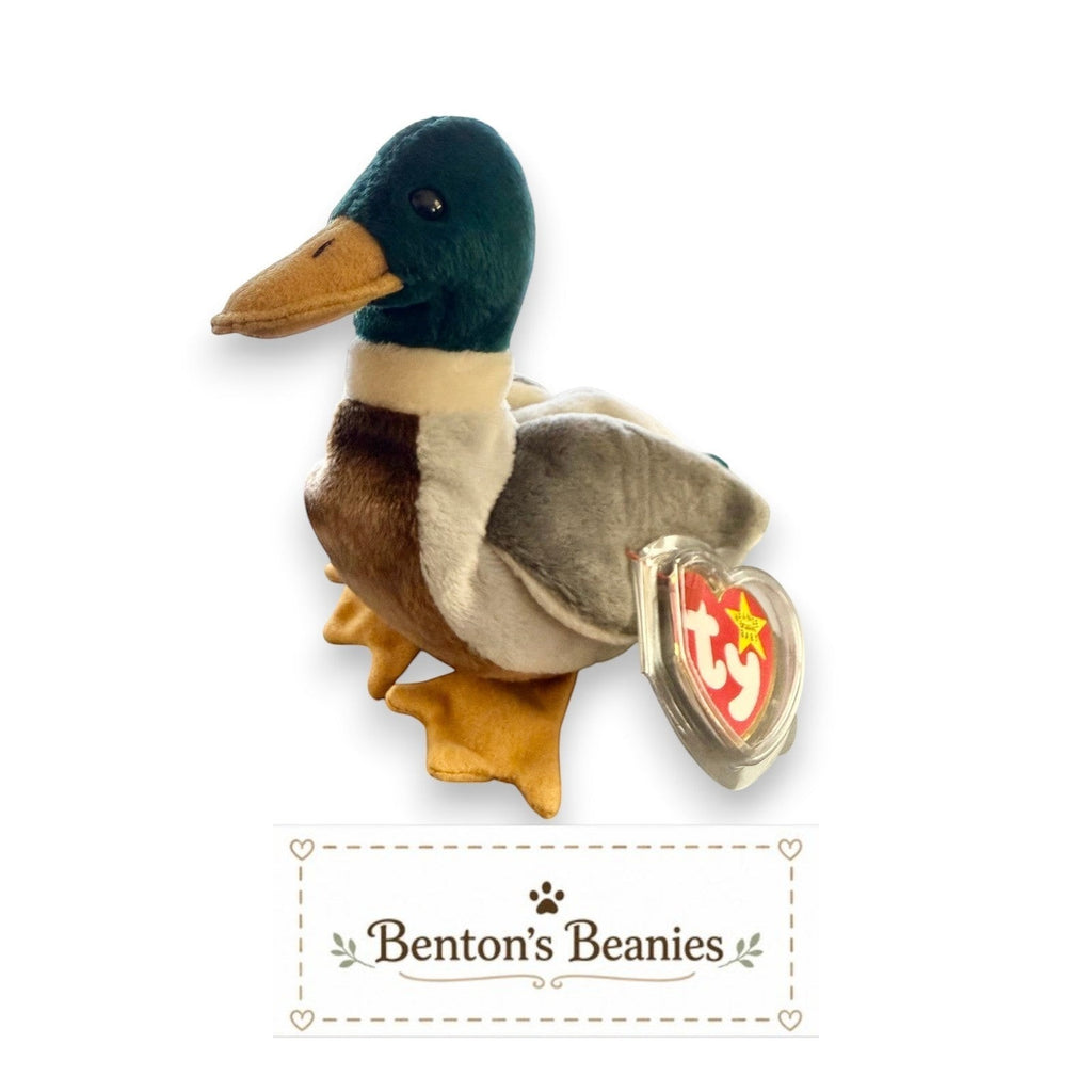 Jake the Mallard Duck TY Beanie Baby | Mint Heart & Tush Tag