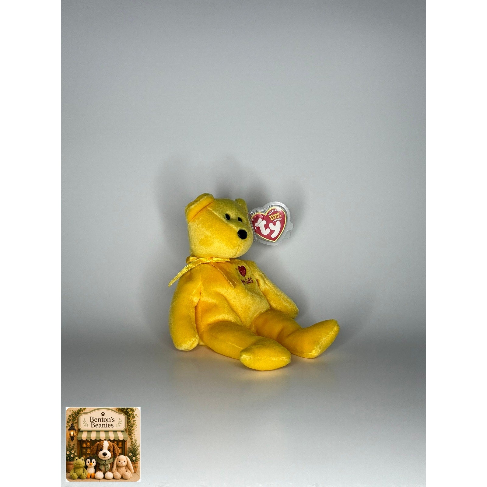 Kansas the Bear TY Beanie Baby | Mint Heart and Tush Tag