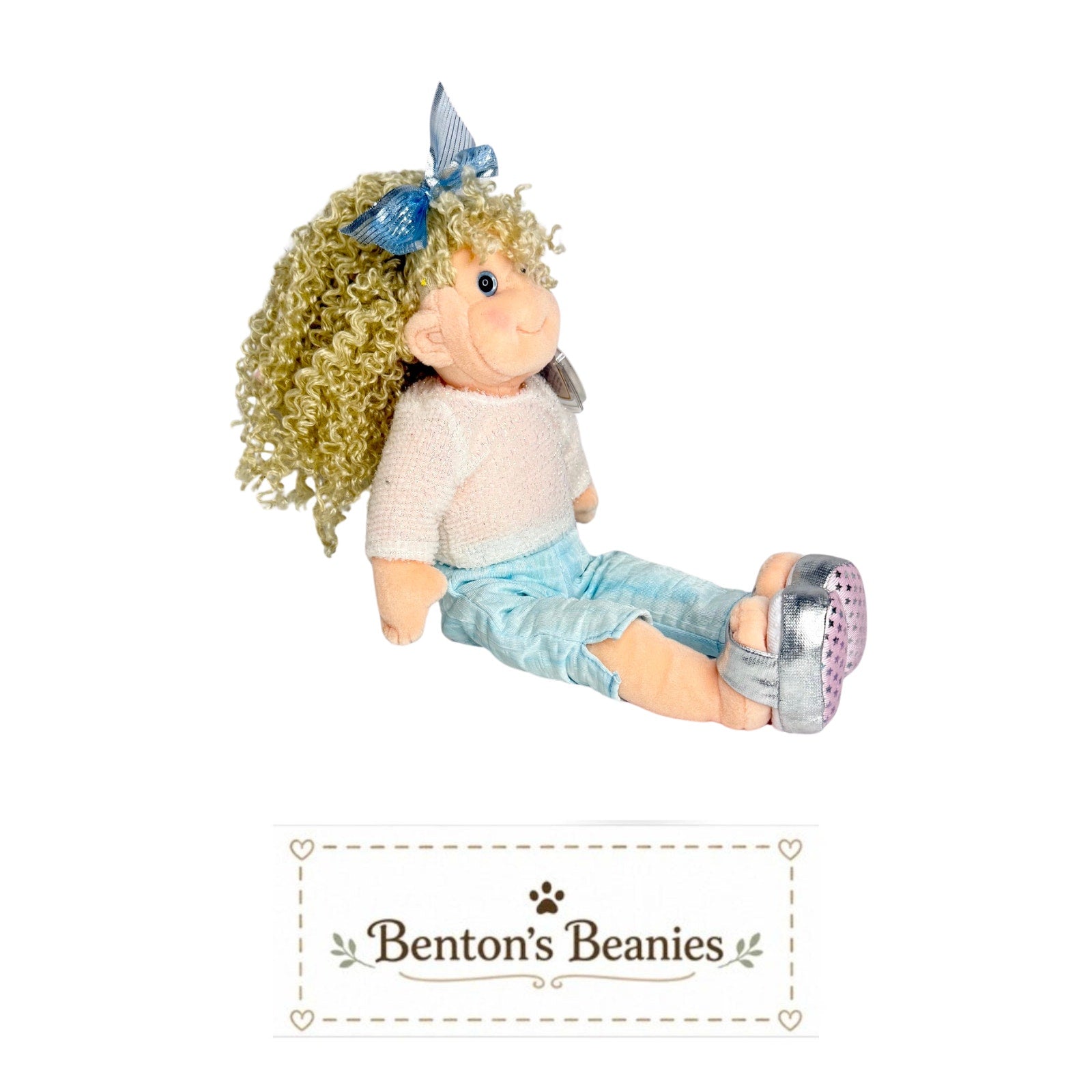 Sassy Star TY Beanie Boppers | Mint Heart & Tush Tag