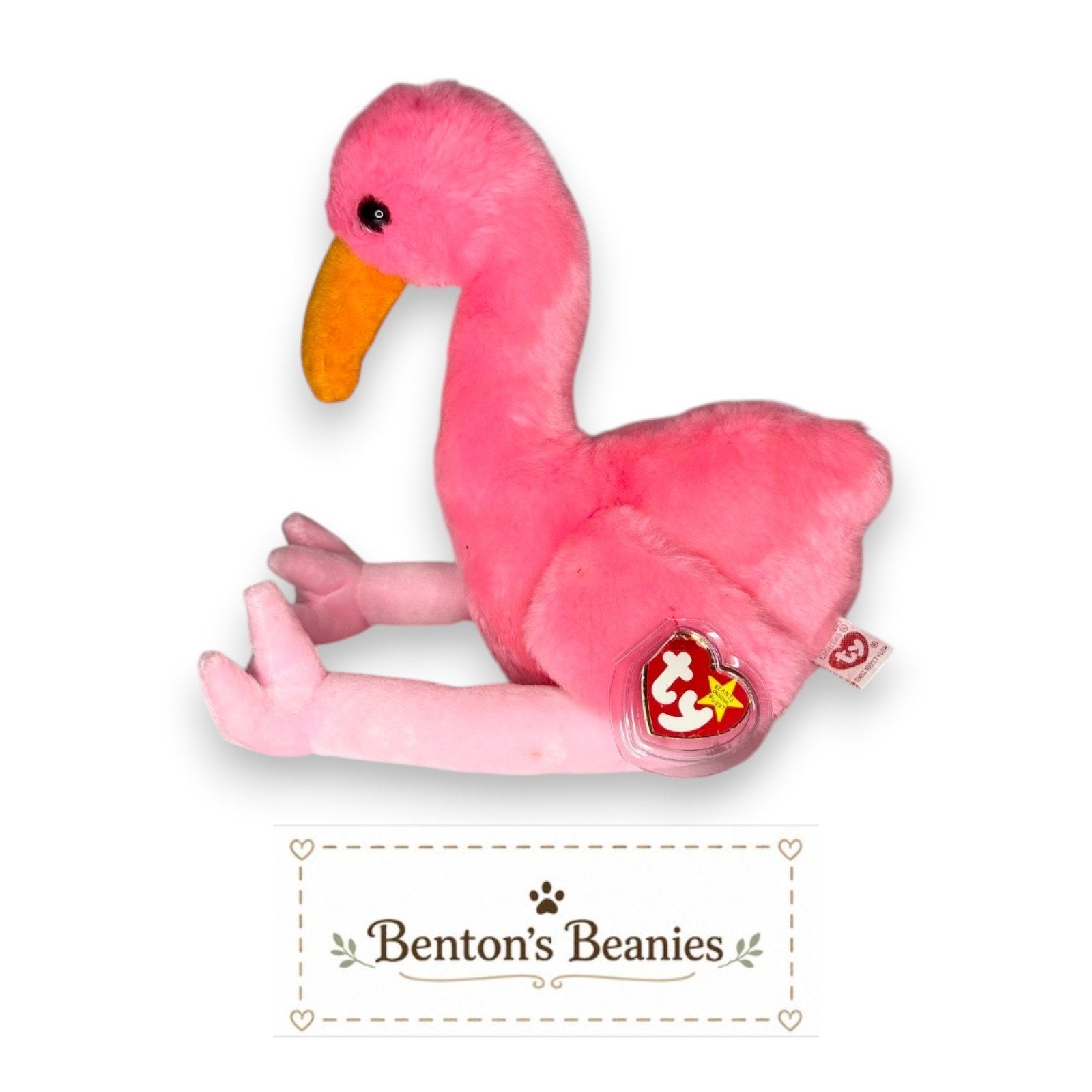 Pinky the Flamingo TY Beanie Buddies | Mint Tags