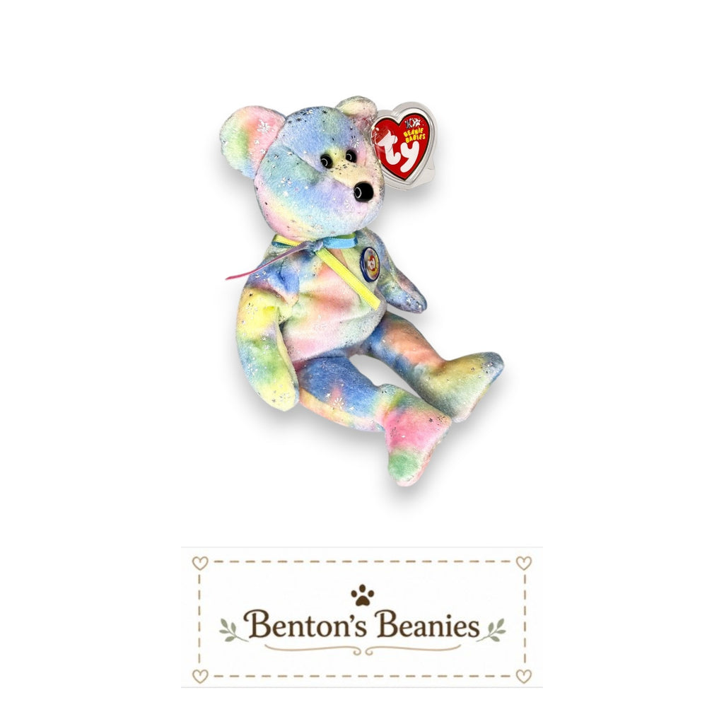 Clubby VI Rainbow TY Beanie Baby | Mint Heart & Tush Tag