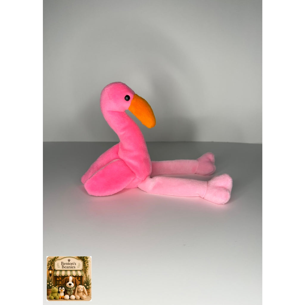 Pinky the Flamingo TY Beanie Baby | Mint Heart & Tush Tags