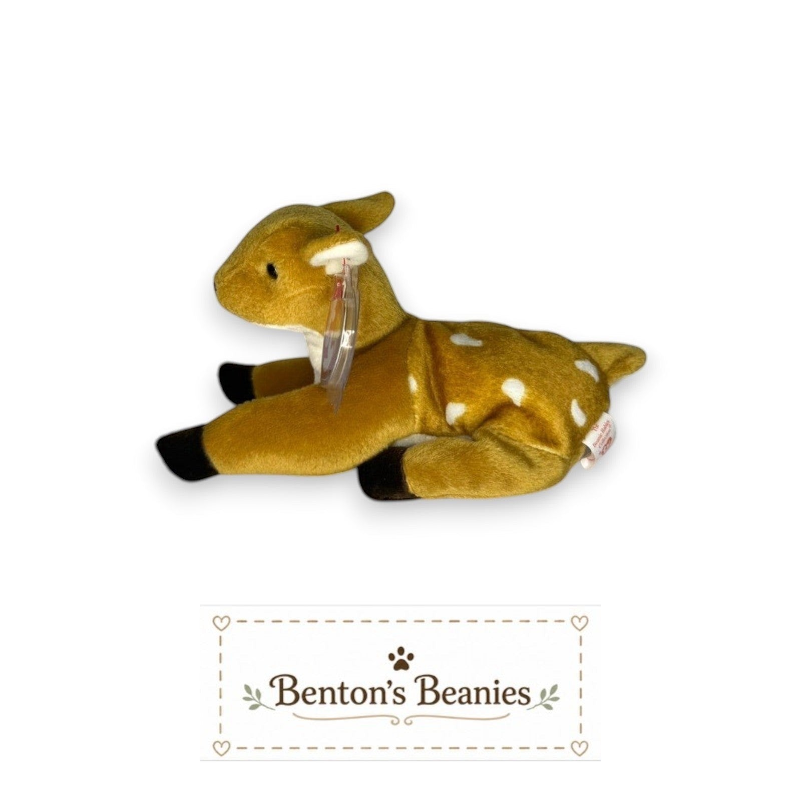 Whisper the Deer TY Beanie Baby | Mint Heart/Tush Tag