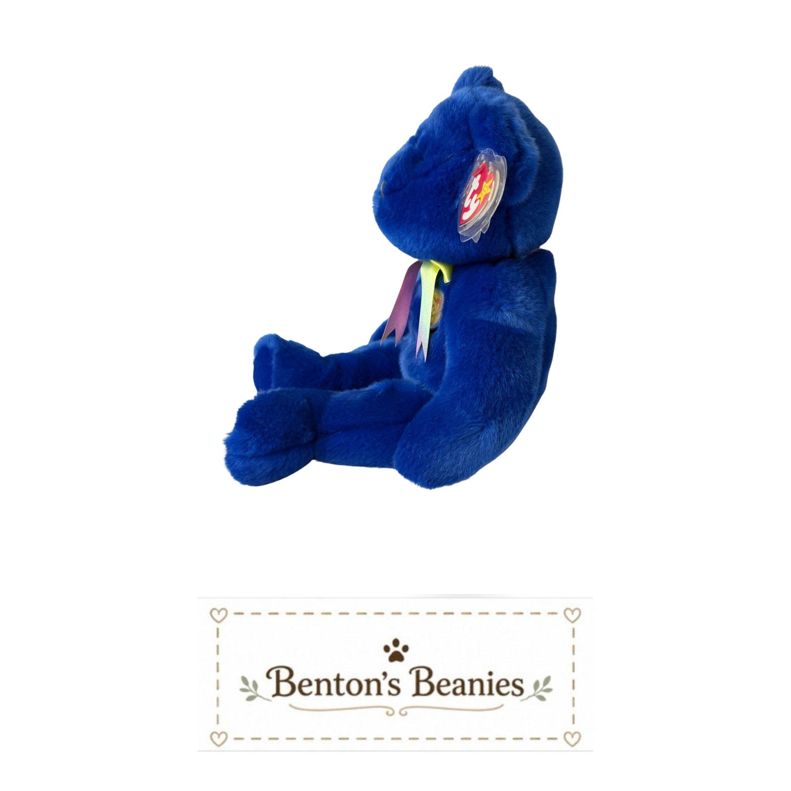 Clubby Bear TY Beanie Buddies | Mint Heart & Tush Tags